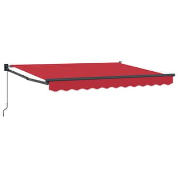 Vidaxl Vlečna tenda Rdeča 3,5 x 2 m 100% poliester in aluminij