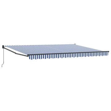 Vidaxl Vlečna tenda Modra in bela 4 x 2 m 100% poliester in aluminij