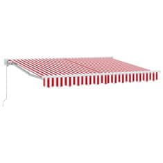Vidaxl Ročna tenda 3 x 2,5 m Rdeča in bela črta 100% poliester