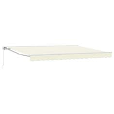 Vidaxl Ročna tenda 5 x 3 m Krem 100% poliester