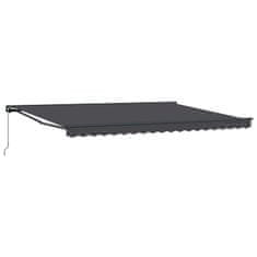 Vidaxl Ročna tenda 4,5 x 3,5 m Antracit 100% poliester