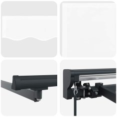 Vidaxl Ročna tenda 4,5 x 3,5 m Bela 100% poliester