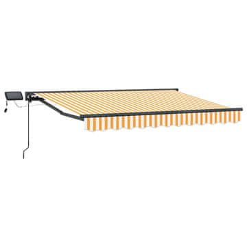 Vidaxl Ročno senčilo s LED-ji Rumena, Bela, Antracit 3 x 2,5 m