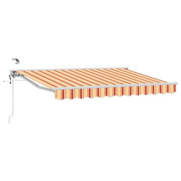 Vidaxl Električni zložljiv senčnik Rumena, Oranžna in Bela 2,5 x 2 m