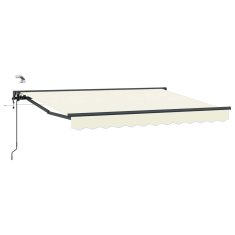 Vidaxl Električni zložljiv senčnik krema 3 x 2 m