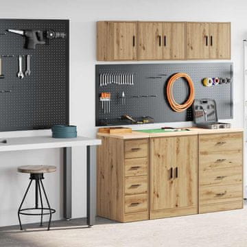 Vidaxl vidaXL Garažne omare 2 kosa Craftsman hrast lepljen les
