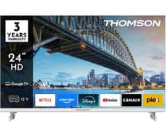Thomson 24HQG3S15CW QLED TV sprejemnik, 61cm (24"), HD, Google TV, Dolby Audio, Google Assistant, Chromecast, bel