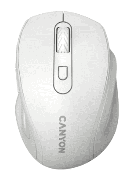 Canyon OnClick 20 brezžična optična miška, 1600 DPI, 6 gumbov, bela (CNE-CMSW20W)