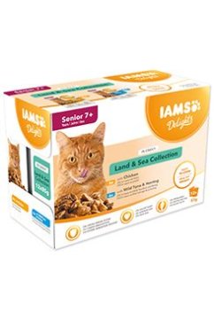 IAMS Cat Senior Delights capsa Land&Sea v omaki12x85g