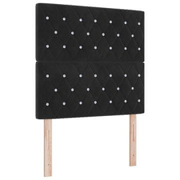 Vidaxl LED Box Spring Postelja z vzmetnico Črna 120 x 200 cm Žamet