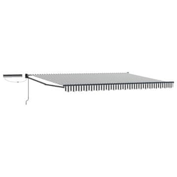 Vidaxl Električni zložljiv senčnik Antracitna in bela 5 x 3 m