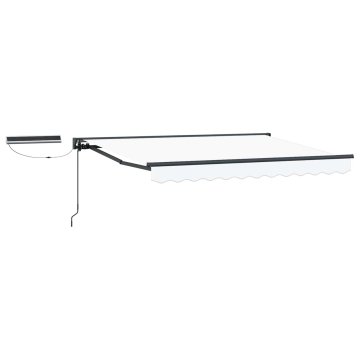 Vidaxl Električni zložljiv senčnik Bela 3,5 x 2 m