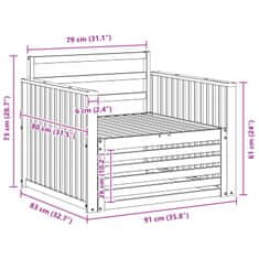 Vidaxl 2 Kos Zunanji kavč Naravna