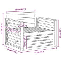 Vidaxl 2 Kos Zunanji kavč Naravna