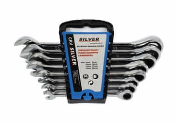 shumee KOMPLET VILIČASTIH KLJUČEV Z RAGLJO, SREBRN, 8-DELNI.