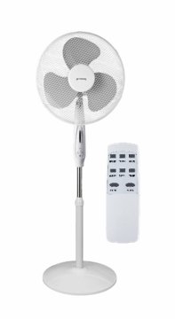 shumee VOLTENO TALNI VENTILATOR BEL + DALJINSKI UPRAVLJALNIK 40 CM KOLESNA PODSTAVA