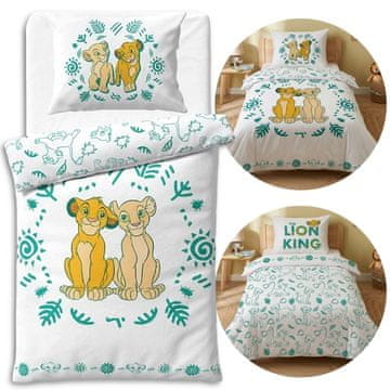 Disney DISNEY Levji kralj Bela, obojestranska otroška posteljnina z zadrgo, 100% bombaž 140x200cm+70x90cm OEKO-TEX