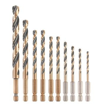 DeWalt komplet kovinskih svedrov Black & Gold HEX 3-10 mm, 10 kosov