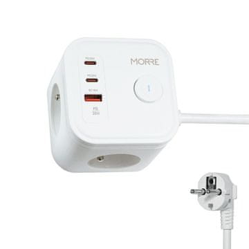 shumee TIROSS MORRE POWER CUBE 3G, 2xUSB, USB-C 1,5 m