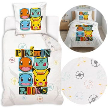 Pokémon Pokemon Bela, obojestranska otroška posteljnina z zadrgo, 100% bombaž OEKO-TEX 140x200cm+70x90cm
