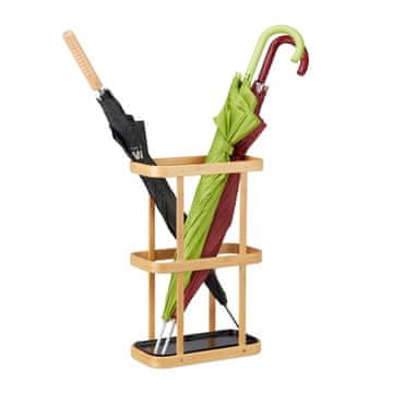 Northix Stojalo za dežnike iz bambusa z litoželeznim pladnjem