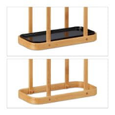 Northix Stojalo za dežnike iz bambusa z litoželeznim pladnjem