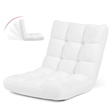 Northix Nastavljiv talni stol zložljiv s 14 položaji bel