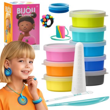 sarcia.eu Hey Clay Bijou nakit Modelirna masa + dodatki, modelirna glina, 8 barv