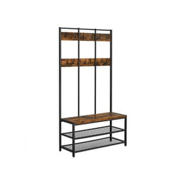 Songmics Omarica s klopjo 100x40x184 cm rjava črna