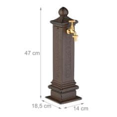 Northix Starinska kovinska vrtna fontana z zlato pipo 47 cm