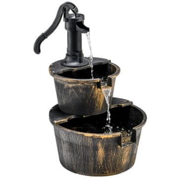 Northix Rustikalna vrtna fontana s črpalko PP 68 cm kaskadni slap