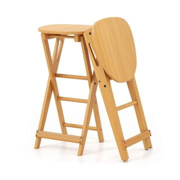 Northix Set 2 zložljivih bambusovih barskih stolov višina sedeža 61 cm