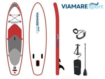 VIAMAREsport Napihljiva SUP deska VIAMAREsport Premium SET 330x80x15cm, RED, max.160kg, zložljivo, KOMPLET oprema