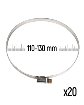 Zollex Cevne objemke iz nerjavnega jekla GT 110-130 mm (20 kos)