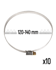 Zollex Cevne objemke iz nerjavnega jekla GT 120-140 mm (10 kos)