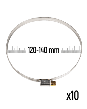 Zollex Cevne objemke iz nerjavnega jekla GT 120-140 mm (10 kos)