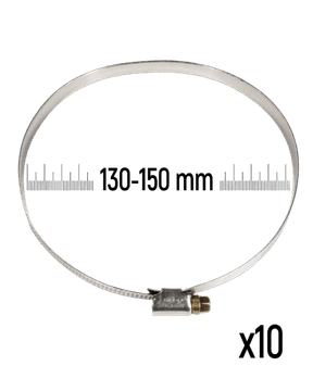 Zollex Cevne objemke iz nerjavnega jekla GT 130-150 mm (10 kos)