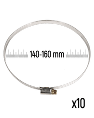 Zollex Cevne objemke iz nerjavnega jekla GT 140-160 mm (10 kos)