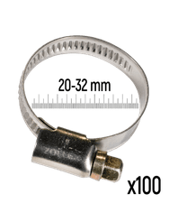 Zollex Cevne objemke iz nerjavnega jekla GT 20-32 mm (100 kos),