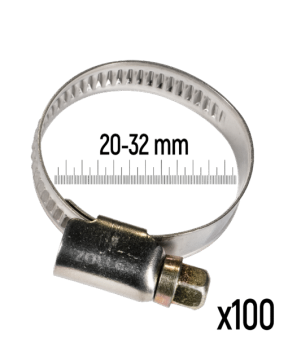Zollex Cevne objemke iz nerjavnega jekla GT 20-32 mm (100 kos),