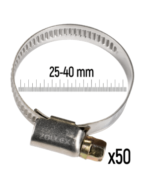 Zollex Cevne objemke iz nerjavnega jekla GT 25-40 mm (50 kos)