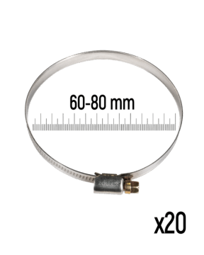 Zollex Cevne objemke iz nerjavnega jekla GT 60-80 mm (20 kos)