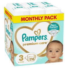 Pampers Premium Care plenice, velikost 3, 6-10 kg, 216/1