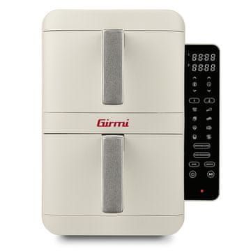 Girmi Fritéza , FG4101 ECOFRIT Dual, horkovzdušná, kapacita 9 l (4,5 l + 4,5 l), nastavitelná teplota, časovač, 9 přednastavených programů, digitální displej, 2400 W