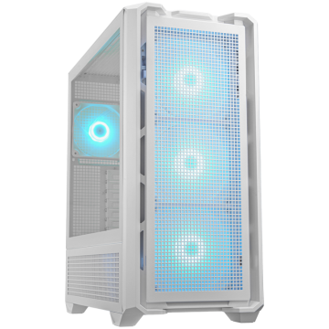 COUGAR MX600 White PC Case Mid Tower / Mesh Front Panel / 3 x 140mm + 1 x 120mm Fans