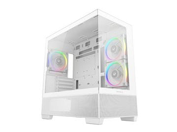 DEEPCOOL Računalniško ohišje CG380 3F, mATX, Midi-Tower, kaljeno steklo, belo