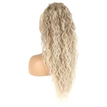 FRILLA® 66 cm valovit podaljšek za čop z vrvico, toplotno odporna sintetična vlakna, naraven volumen za hitro pričesko | WAVYPONY