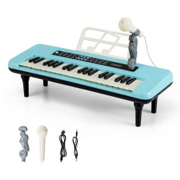 Northix Otroška klaviatura 37 tipk z mikrofonom stojalo MP3 USB