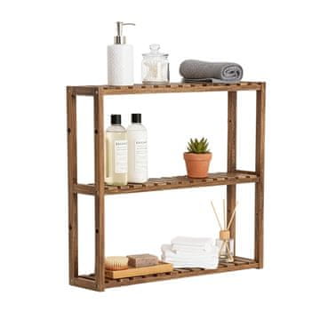 Northix Stenska polica iz akacijevega lesa 3-nivojsko shranjevanje