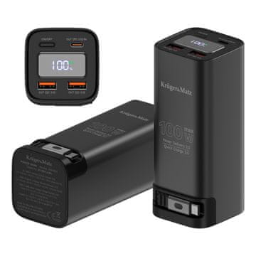 Krüger&Matz Kruger&Matz prenosna baterija 20000 mAh Li-pol 100W s funkcijo QC in PD